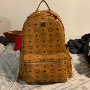 Large Cognac Mcm Backpack